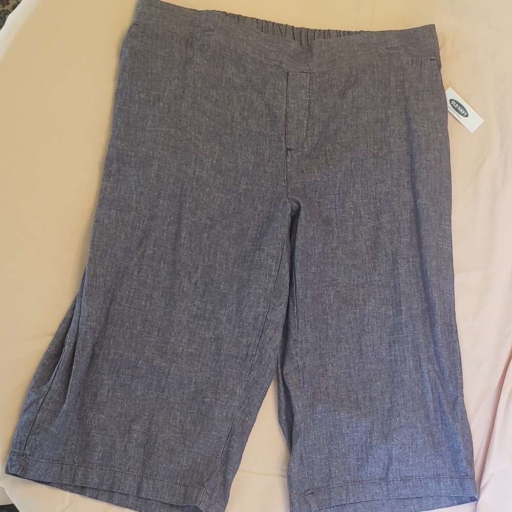 Old Navy Linen Wide Leg Capris 16 Plus